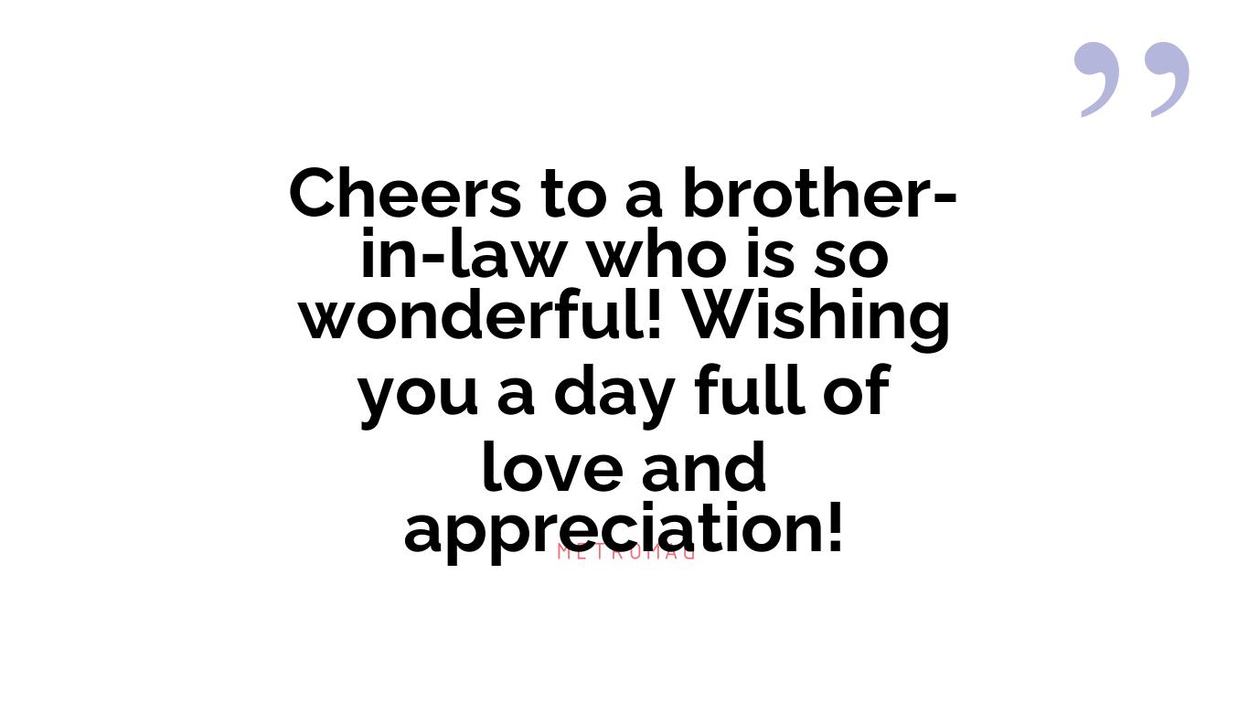 Cheers to a brother-in-law who is so wonderful! Wishing you a day full of love and appreciation!