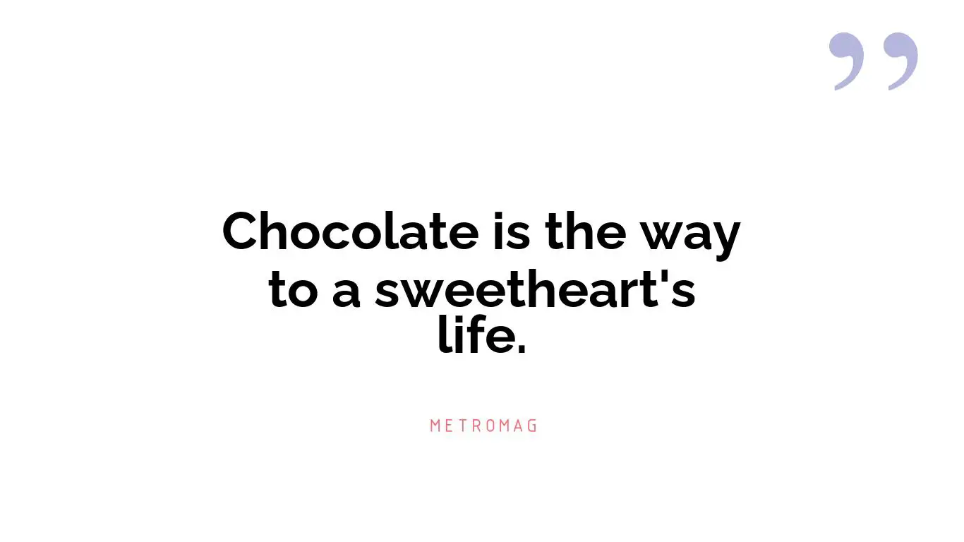 Chocolate is the way to a sweetheart's life.