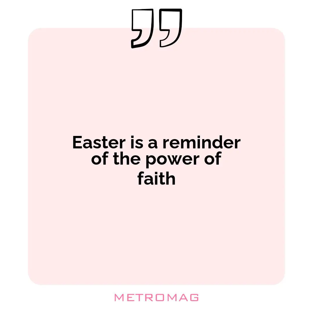 Easter is a reminder of the power of faith