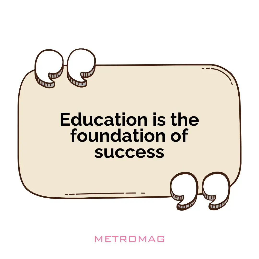 Education is the foundation of success