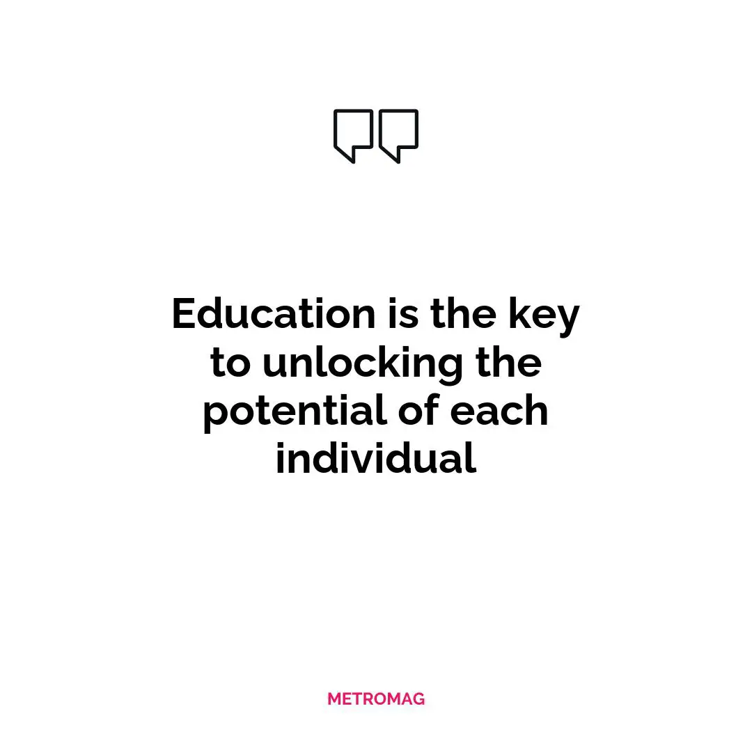 Education is the key to unlocking the potential of each individual