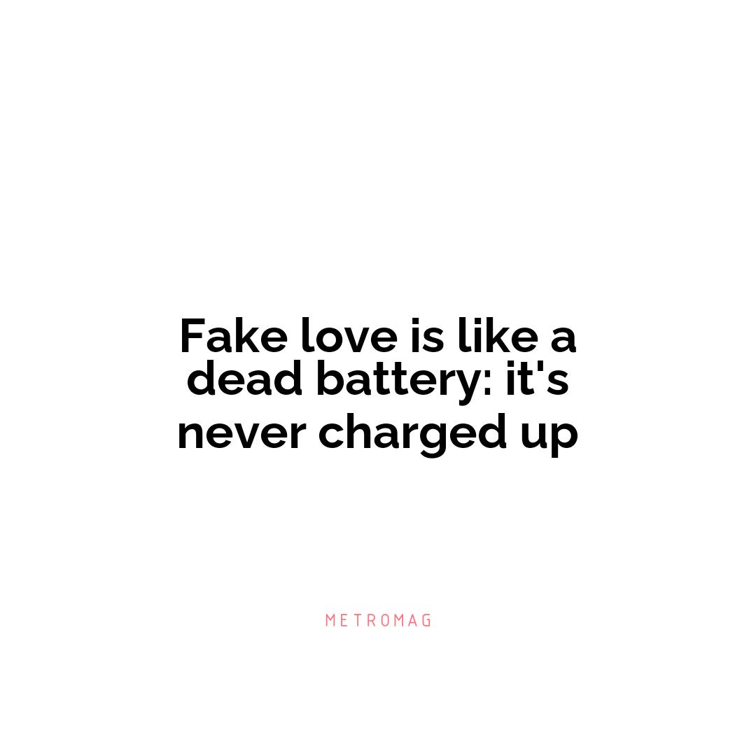 Fake love is like a dead battery: it's never charged up