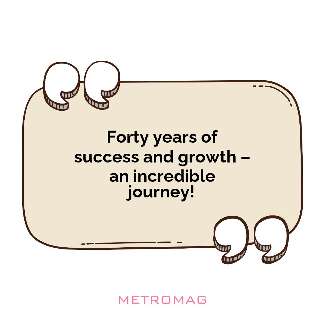 Forty years of success and growth – an incredible journey!