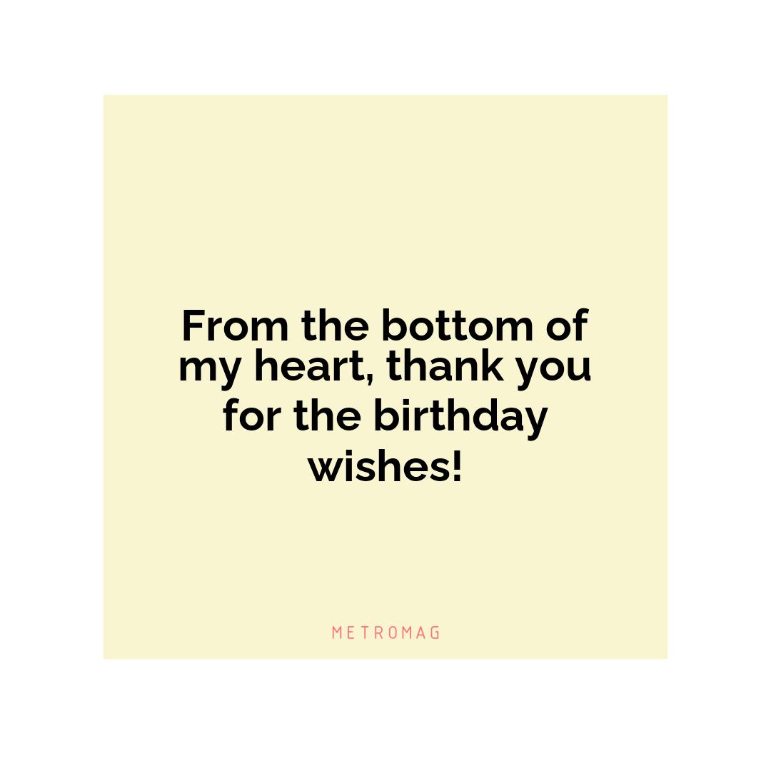From the bottom of my heart, thank you for the birthday wishes!