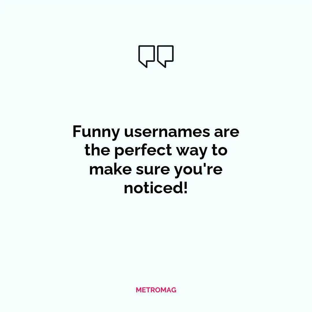 Funny usernames are the perfect way to make sure you're noticed!
