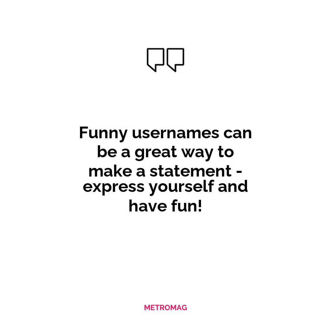 Funny usernames can be a great way to make a statement - express yourself and have fun!