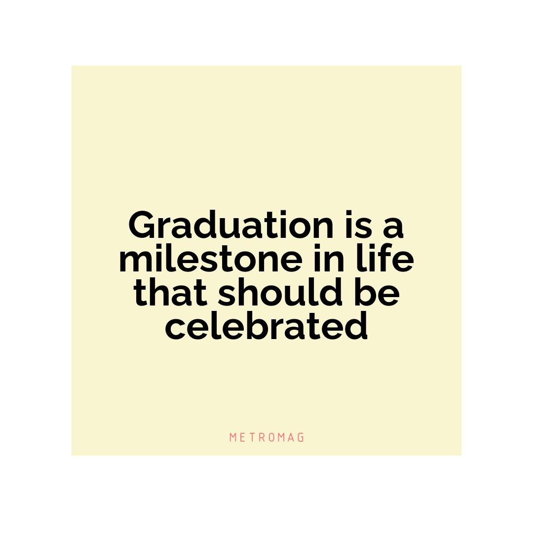 Graduation is a milestone in life that should be celebrated