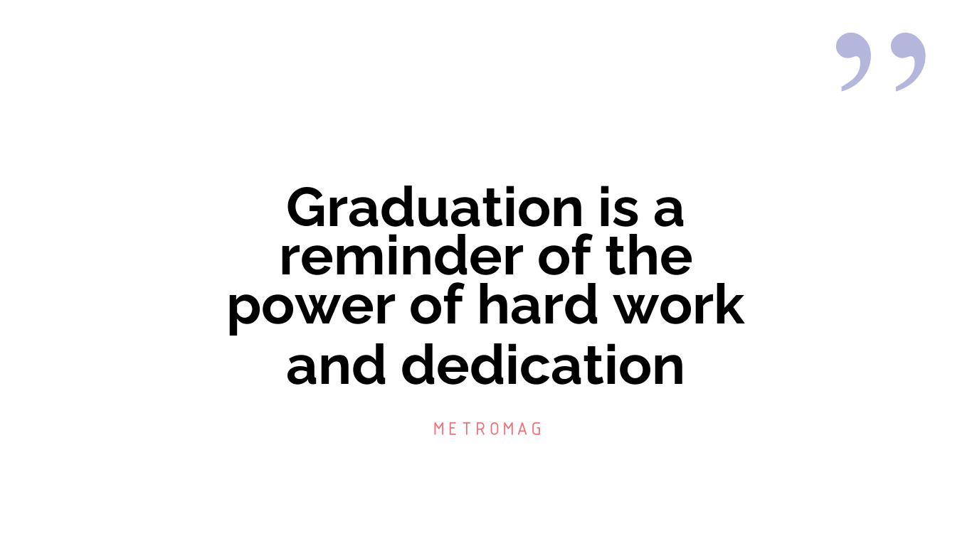 Graduation is a reminder of the power of hard work and dedication