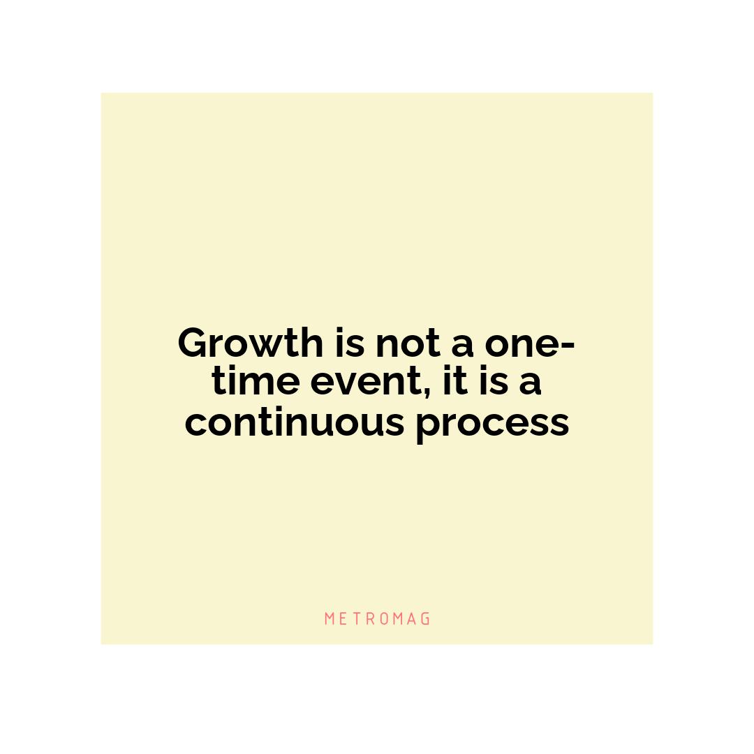 Growth is not a one-time event, it is a continuous process