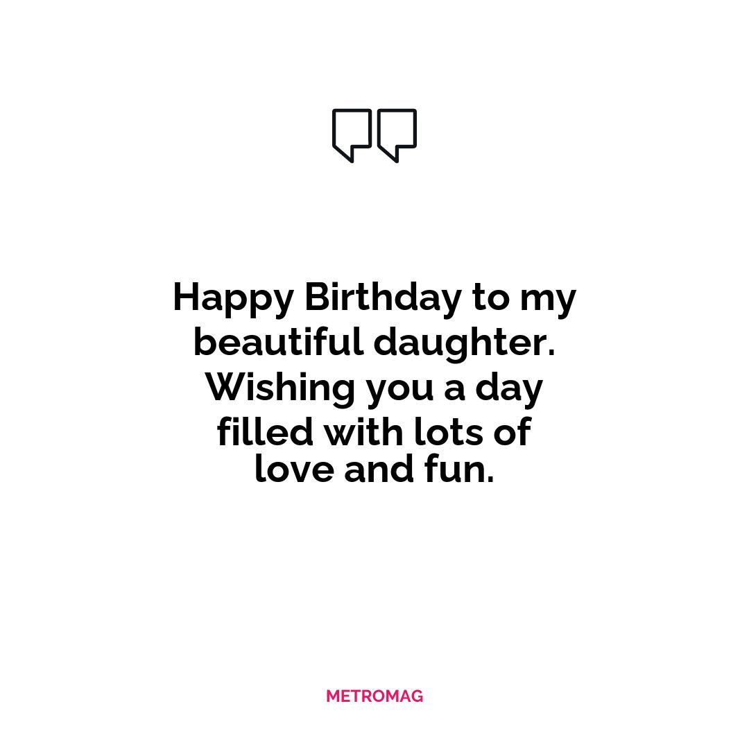 Happy Birthday to my beautiful daughter. Wishing you a day filled with lots of love and fun.