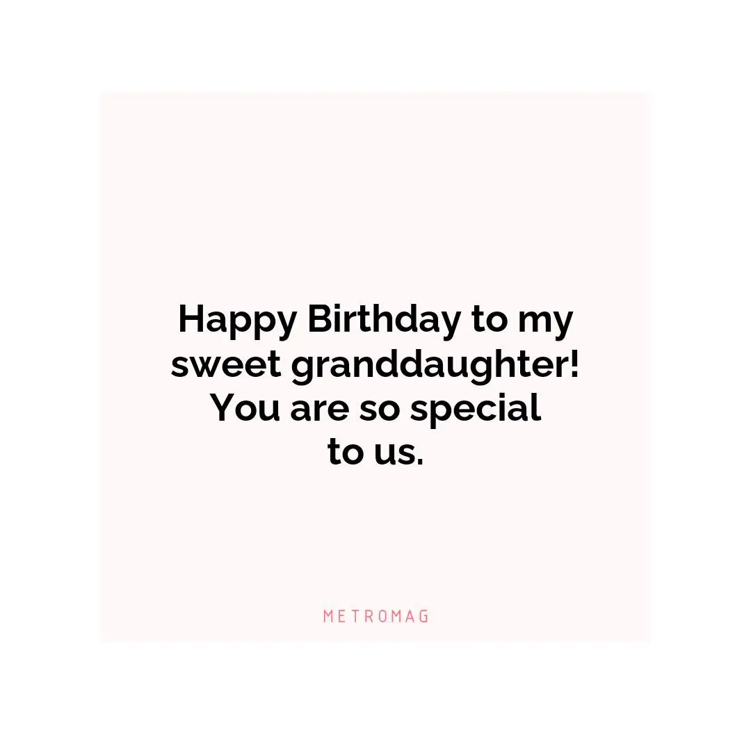 Happy Birthday to my sweet granddaughter! You are so special to us.
