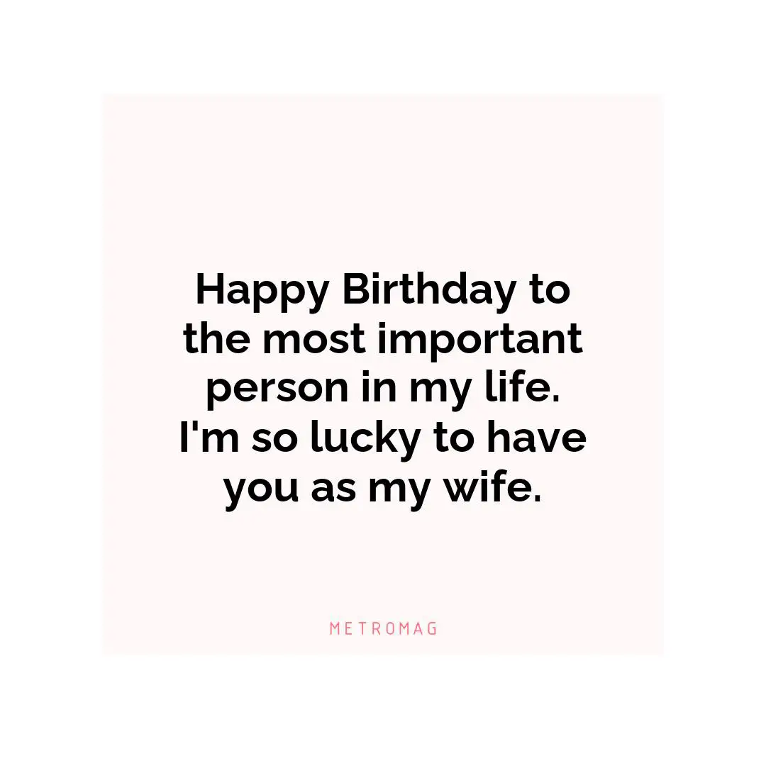 Happy Birthday to the most important person in my life. I'm so lucky to have you as my wife.