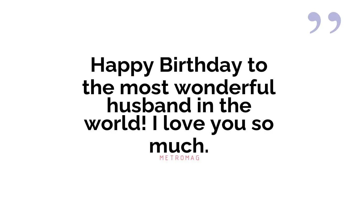 Happy Birthday to the most wonderful husband in the world! I love you so much.