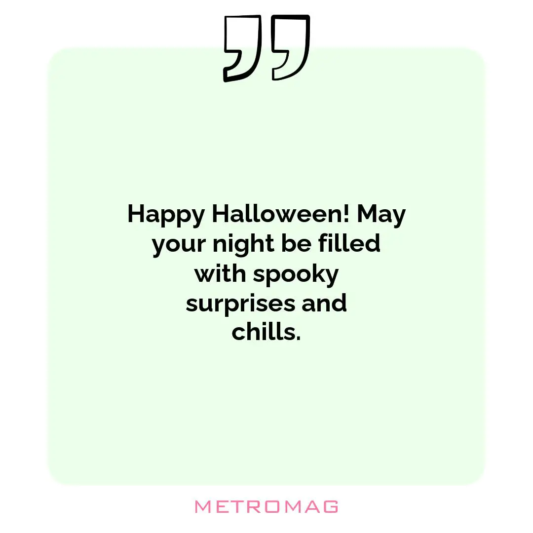 Happy Halloween! May your night be filled with spooky surprises and chills.