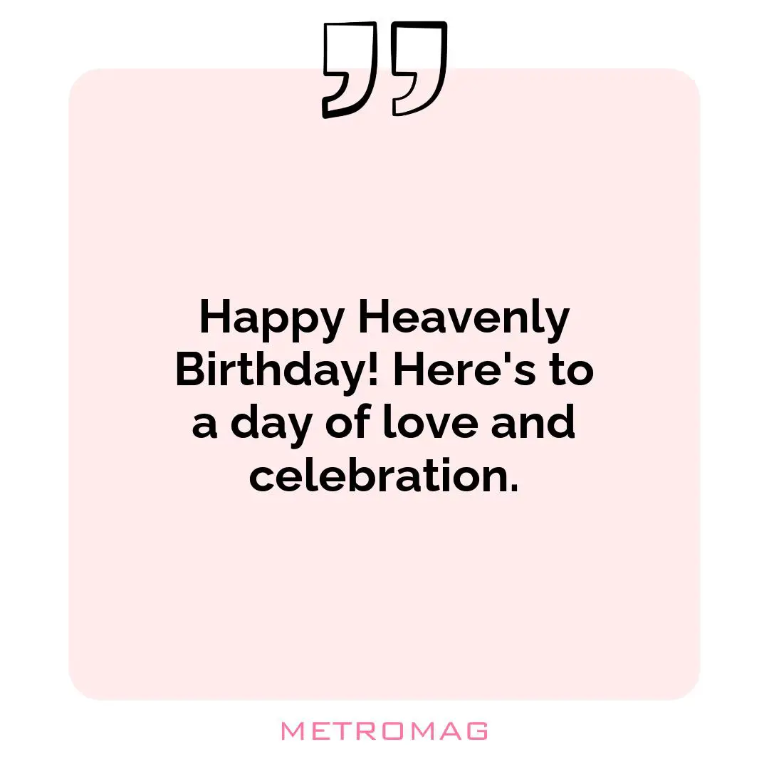 Happy Heavenly Birthday! Here's to a day of love and celebration.