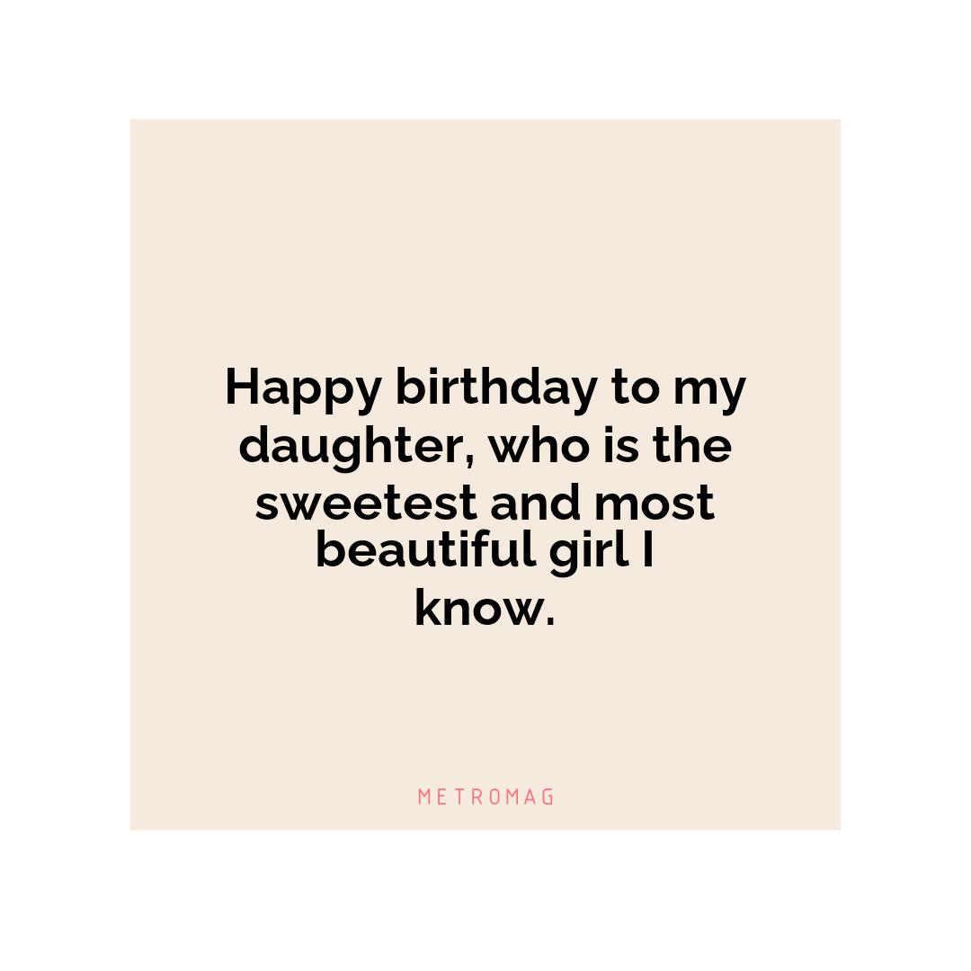 Happy birthday to my daughter, who is the sweetest and most beautiful girl I know.