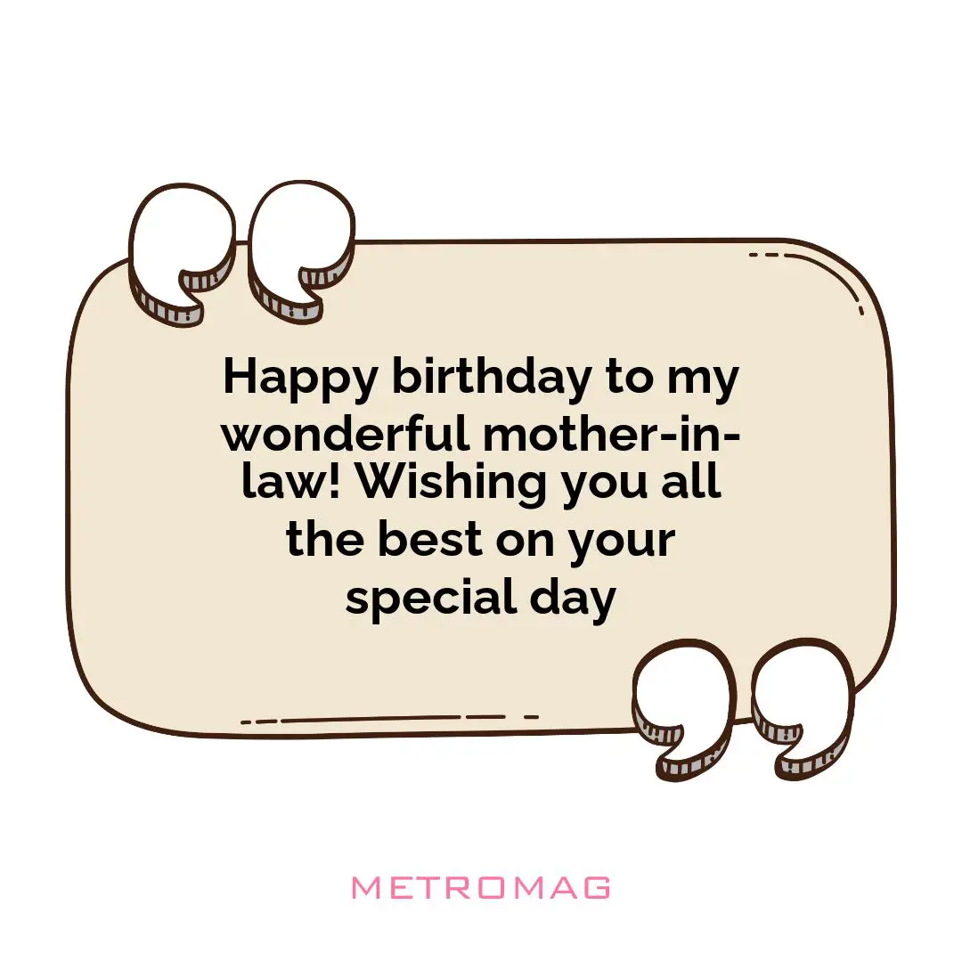 Happy birthday to my wonderful mother-in-law! Wishing you all the best on your special day