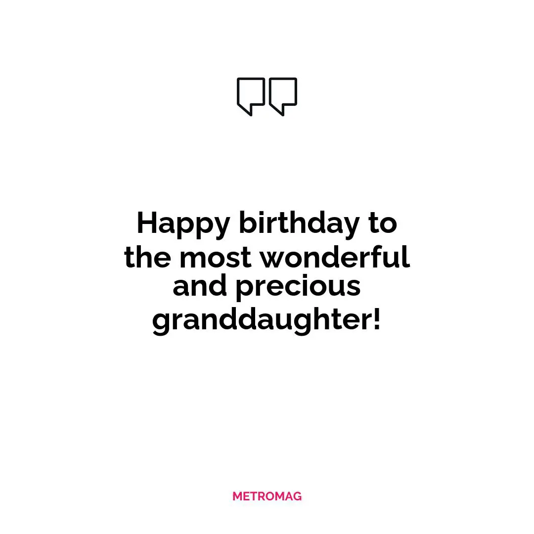 Happy birthday to the most wonderful and precious granddaughter!