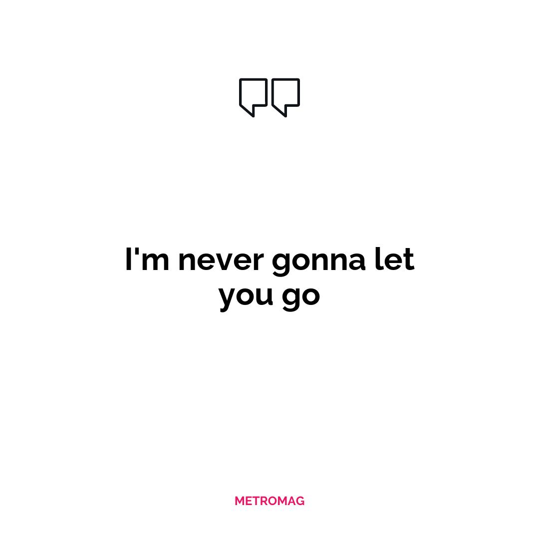 I'm never gonna let you go