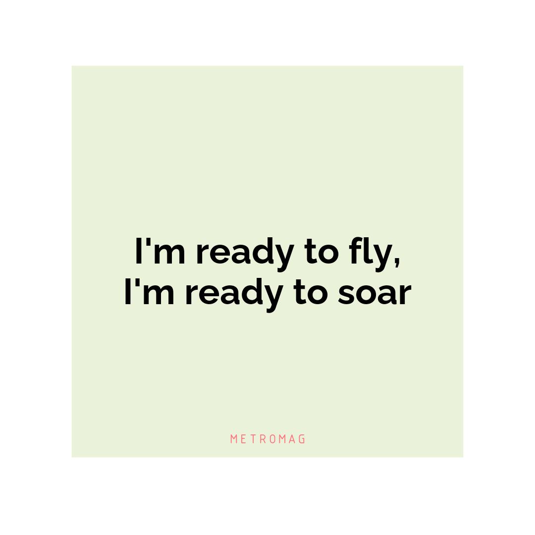 I'm ready to fly, I'm ready to soar