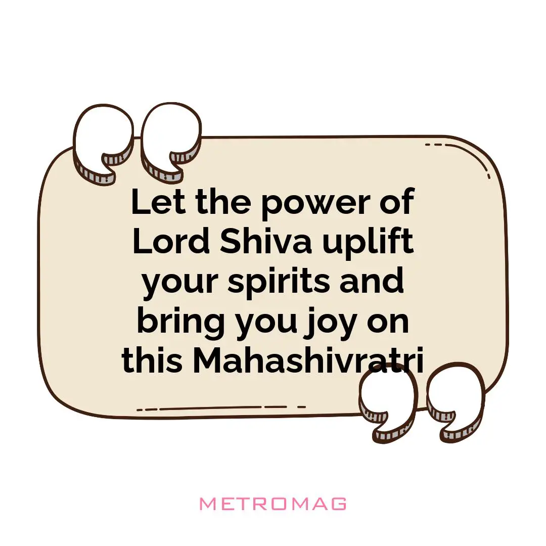 Let the power of Lord Shiva uplift your spirits and bring you joy on this Mahashivratri