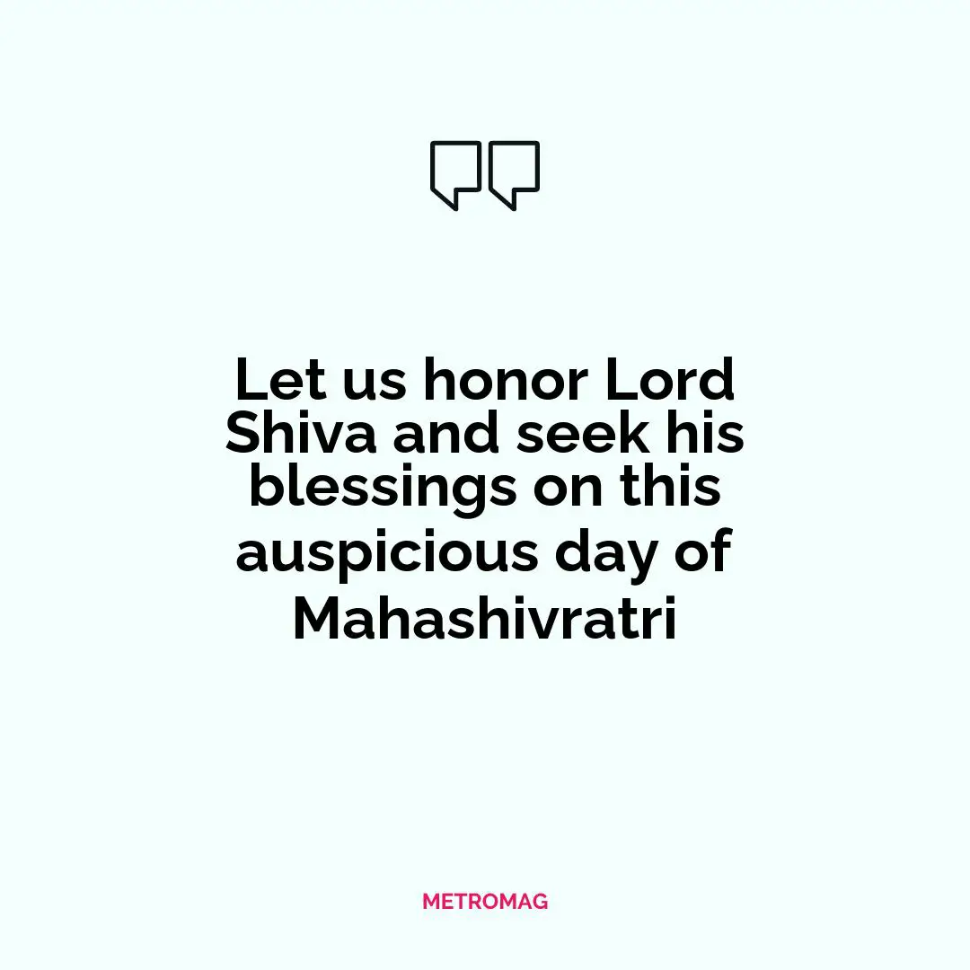 Let us honor Lord Shiva and seek his blessings on this auspicious day of Mahashivratri