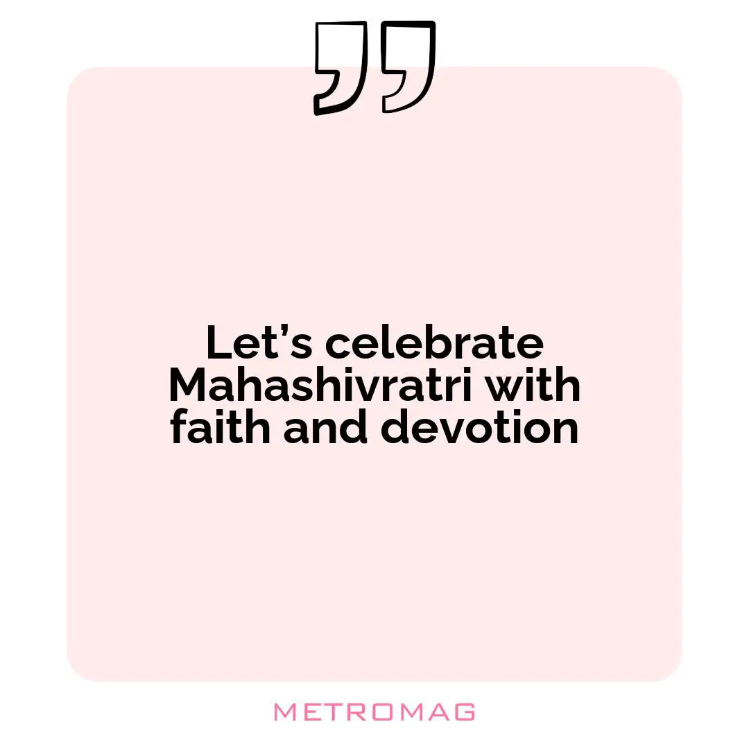 Let’s celebrate Mahashivratri with faith and devotion