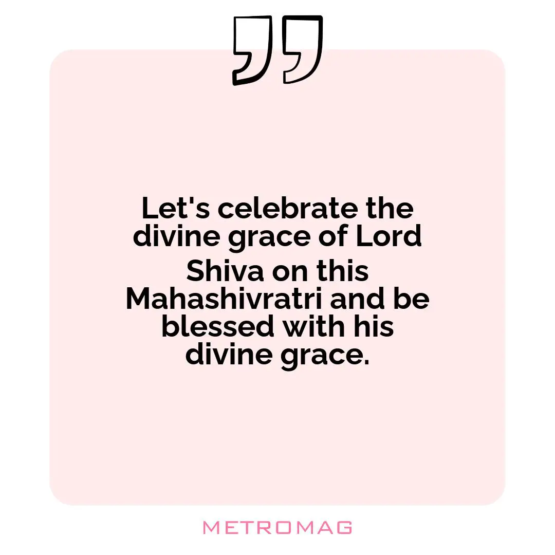 Let's celebrate the divine grace of Lord Shiva on this Mahashivratri and be blessed with his divine grace.