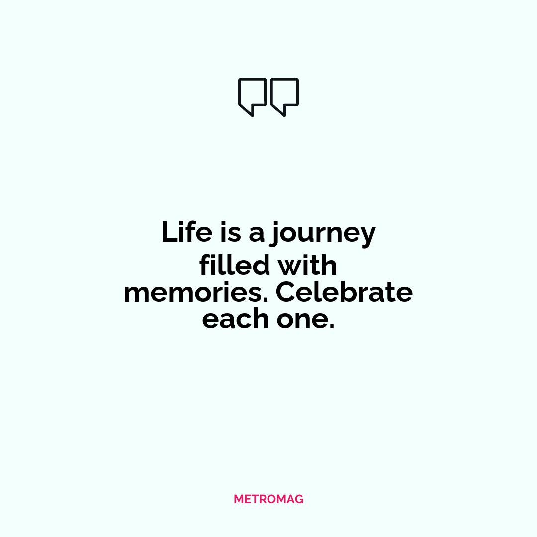 Life is a journey filled with memories. Celebrate each one.
