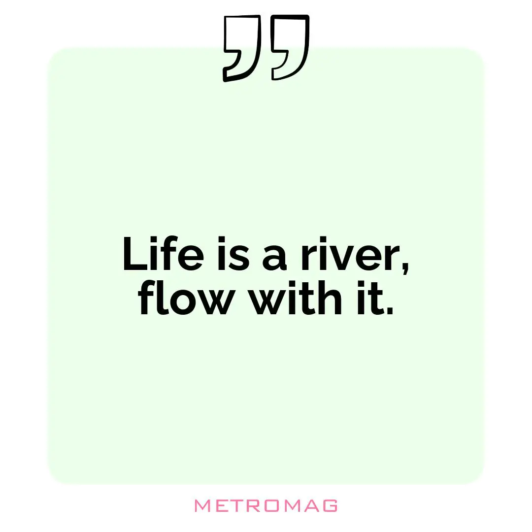 Life is a river, flow with it.