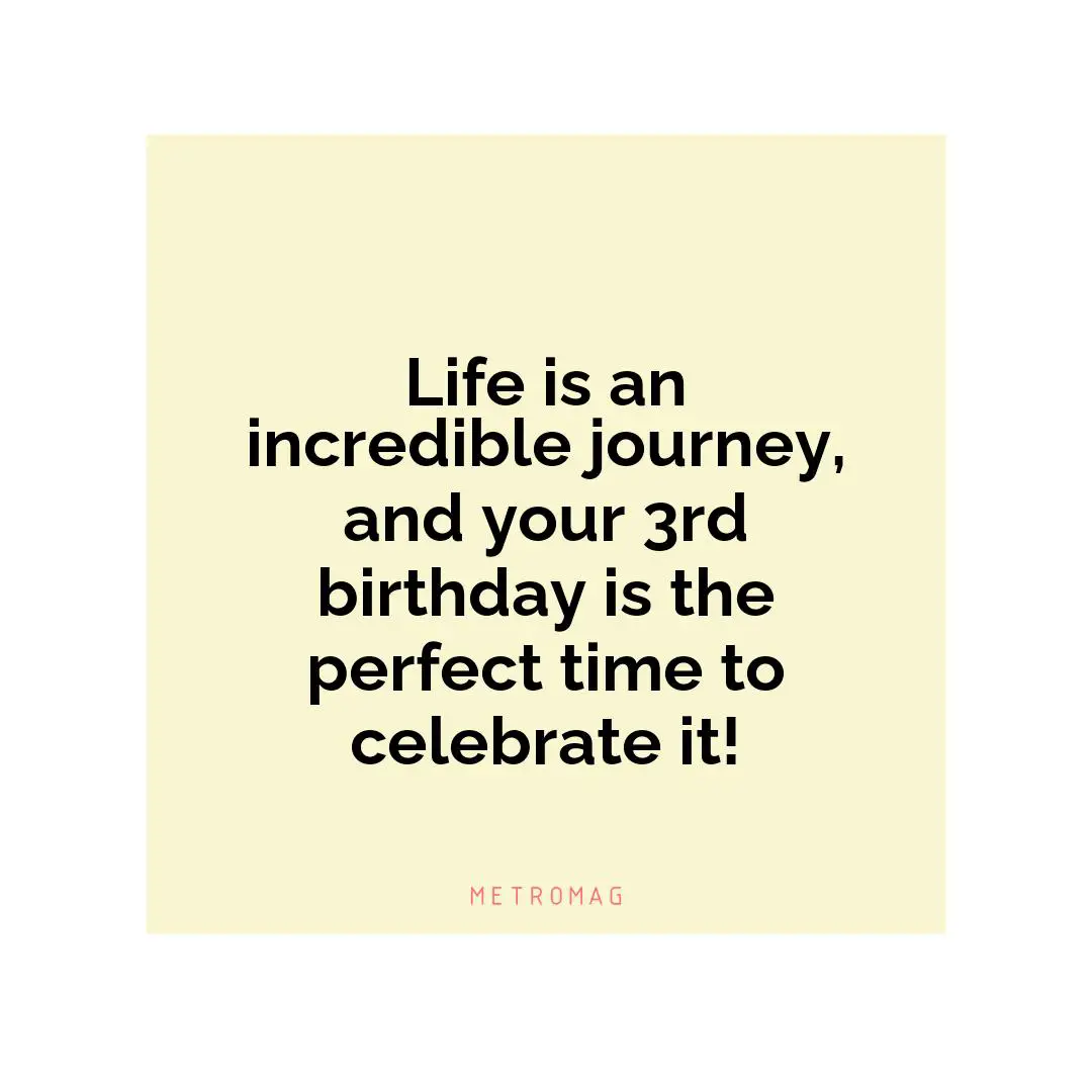 Life is an incredible journey, and your 3rd birthday is the perfect time to celebrate it!