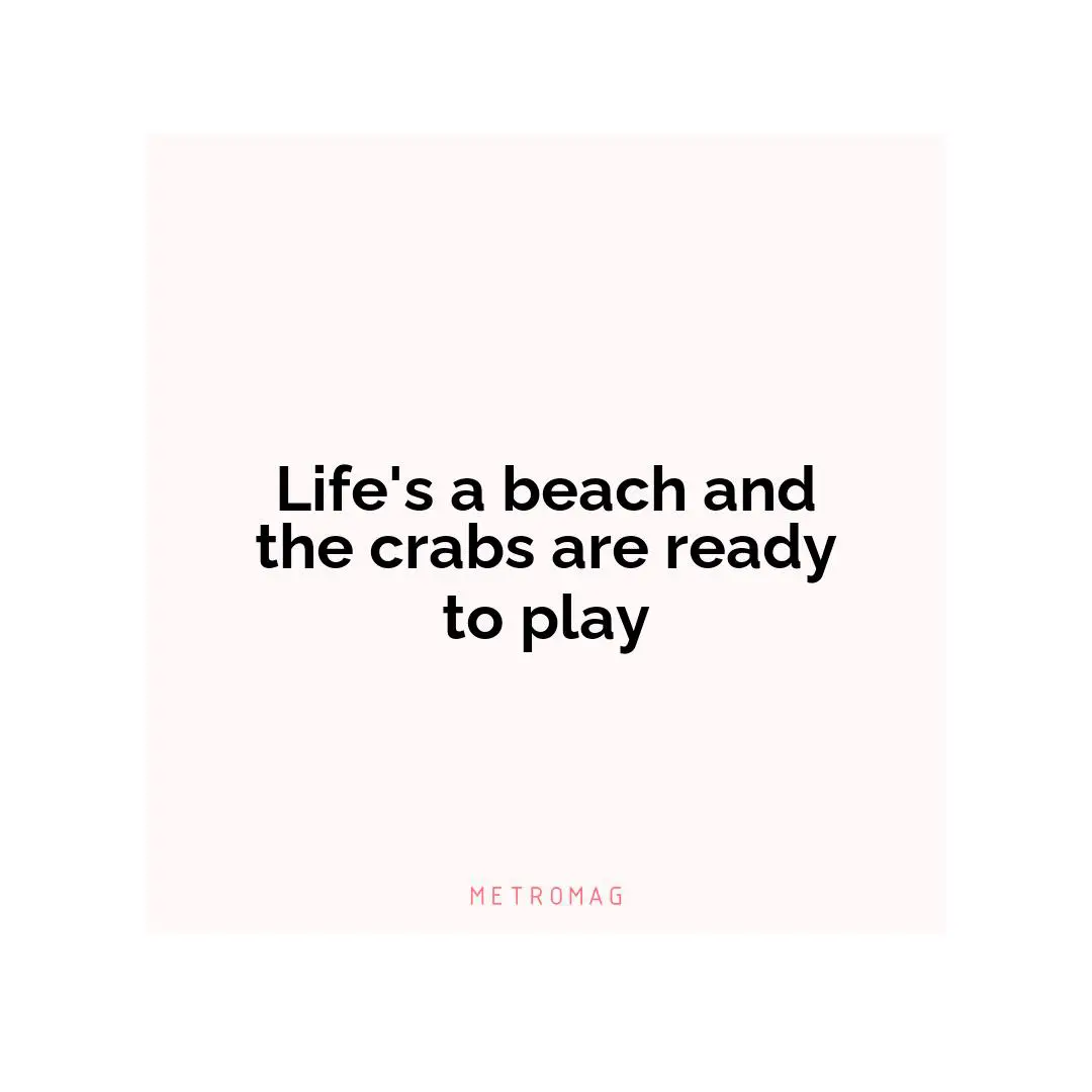 Life's a beach and the crabs are ready to play