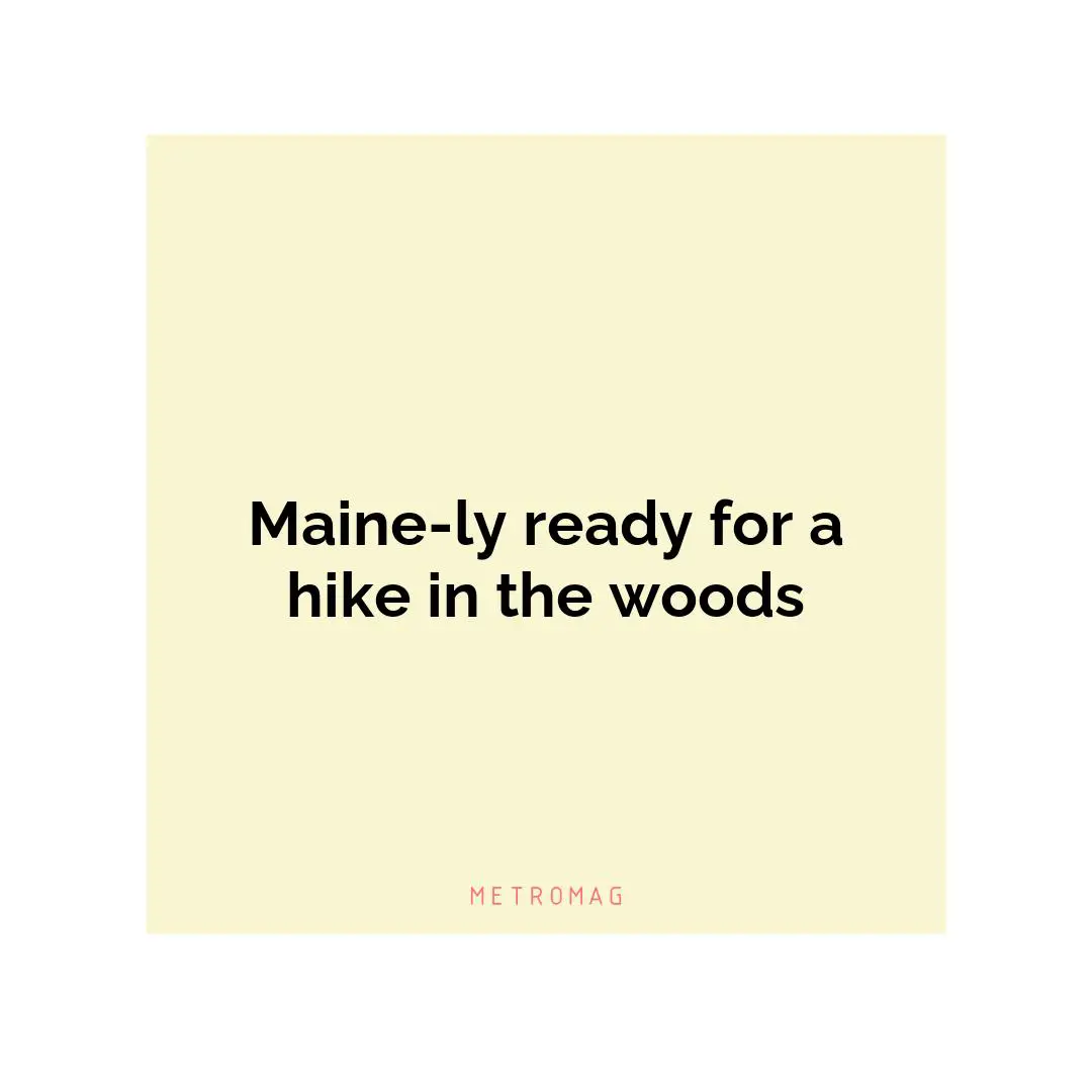 Maine-ly ready for a hike in the woods