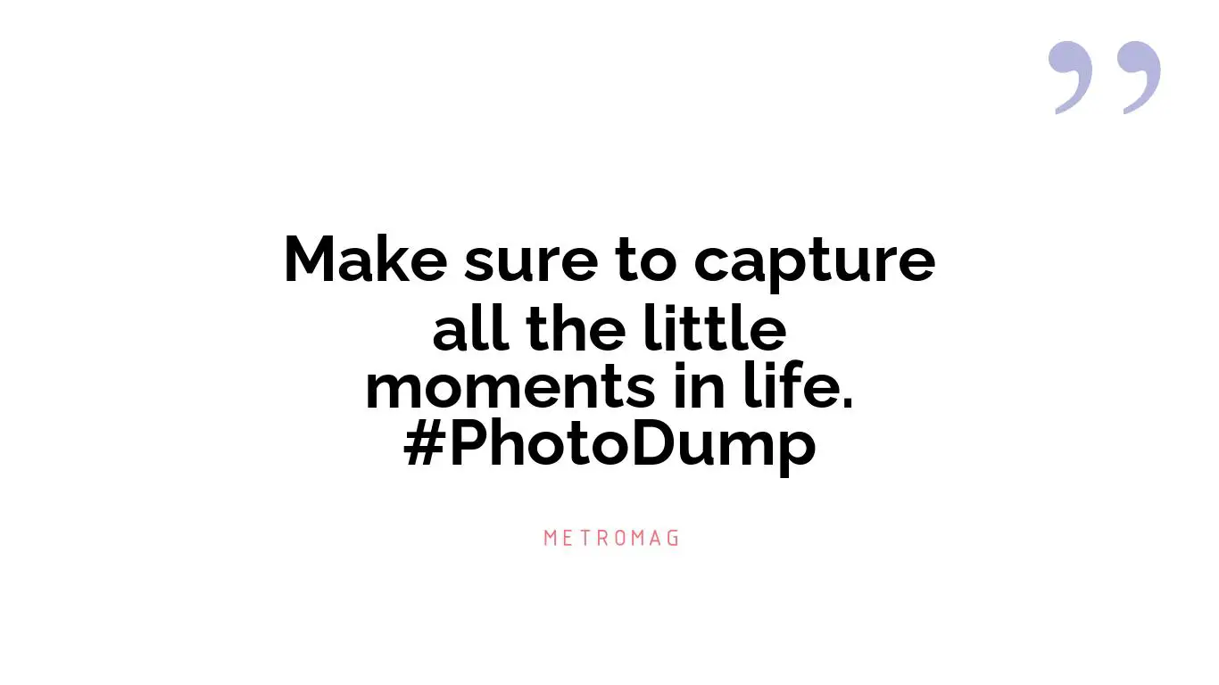 Make sure to capture all the little moments in life. #PhotoDump