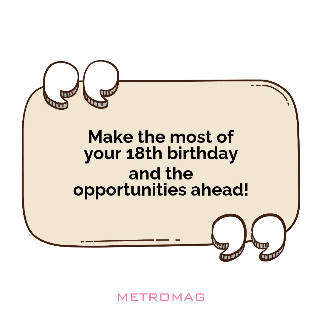 Make the most of your 18th birthday and the opportunities ahead!