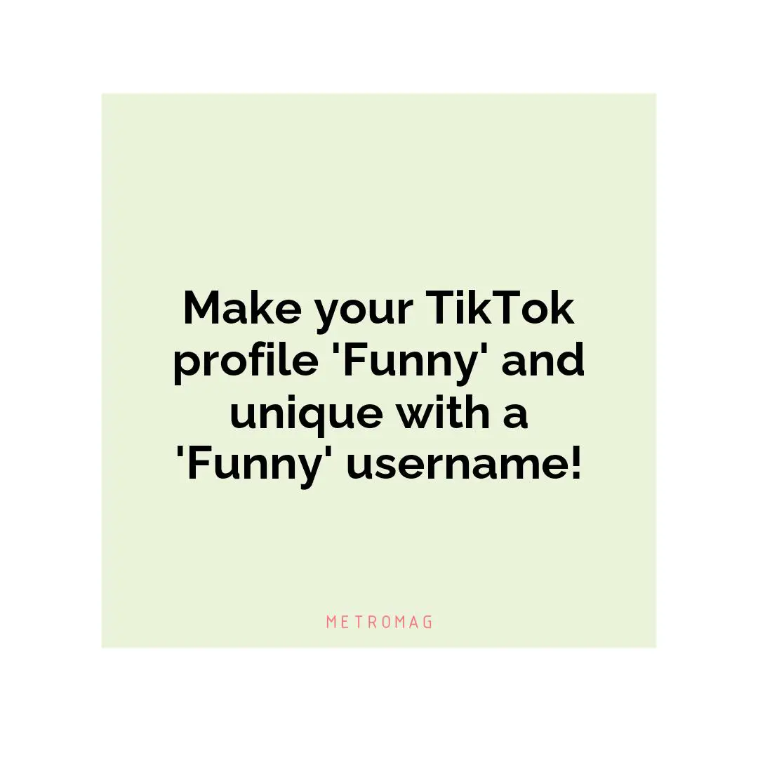 Make your TikTok profile 'Funny' and unique with a 'Funny' username!