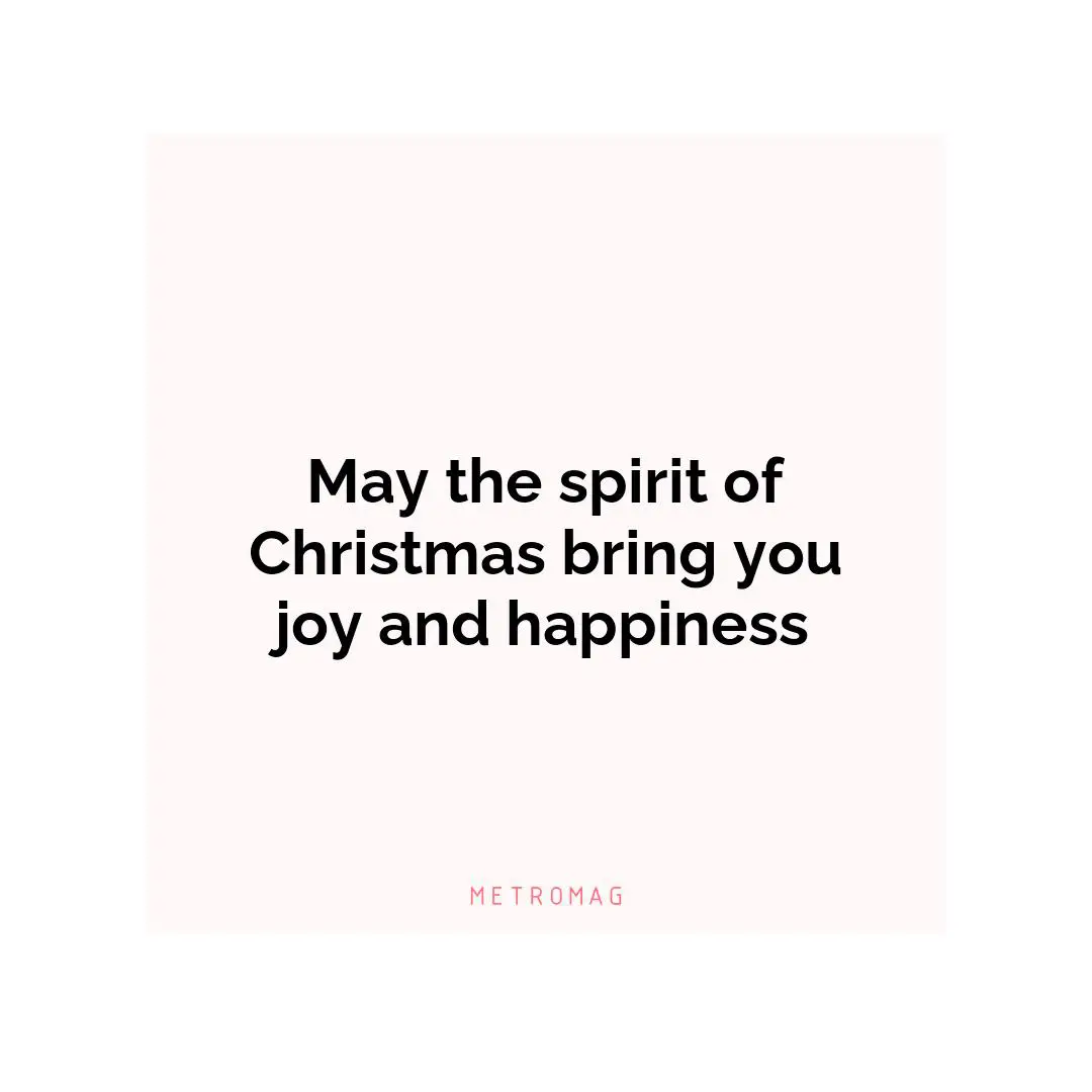 May the spirit of Christmas bring you joy and happiness
