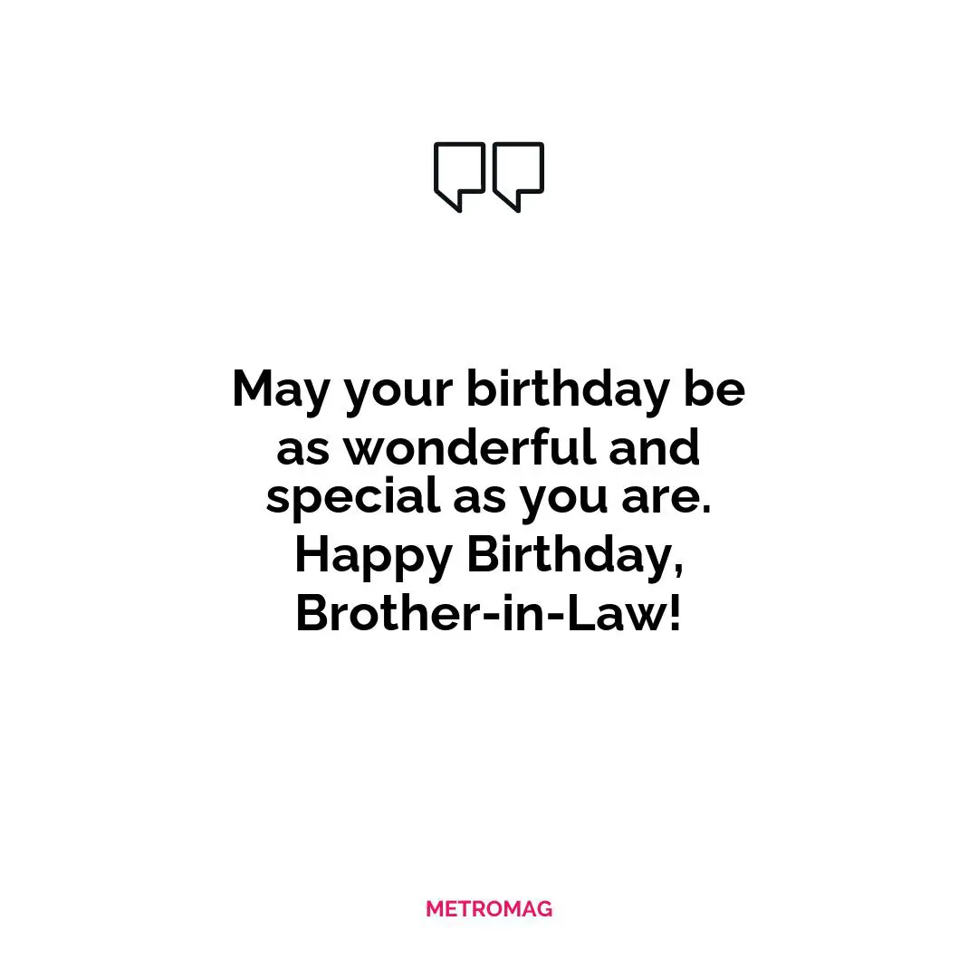May your birthday be as wonderful and special as you are. Happy Birthday, Brother-in-Law!