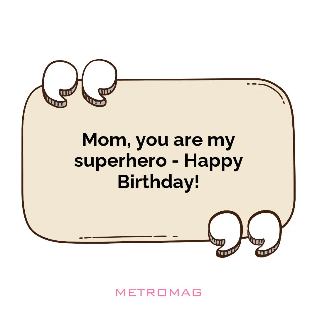Mom, you are my superhero - Happy Birthday!