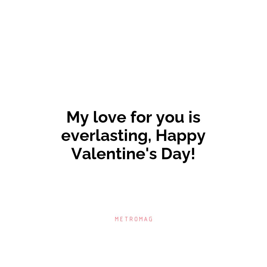 My love for you is everlasting, Happy Valentine's Day!