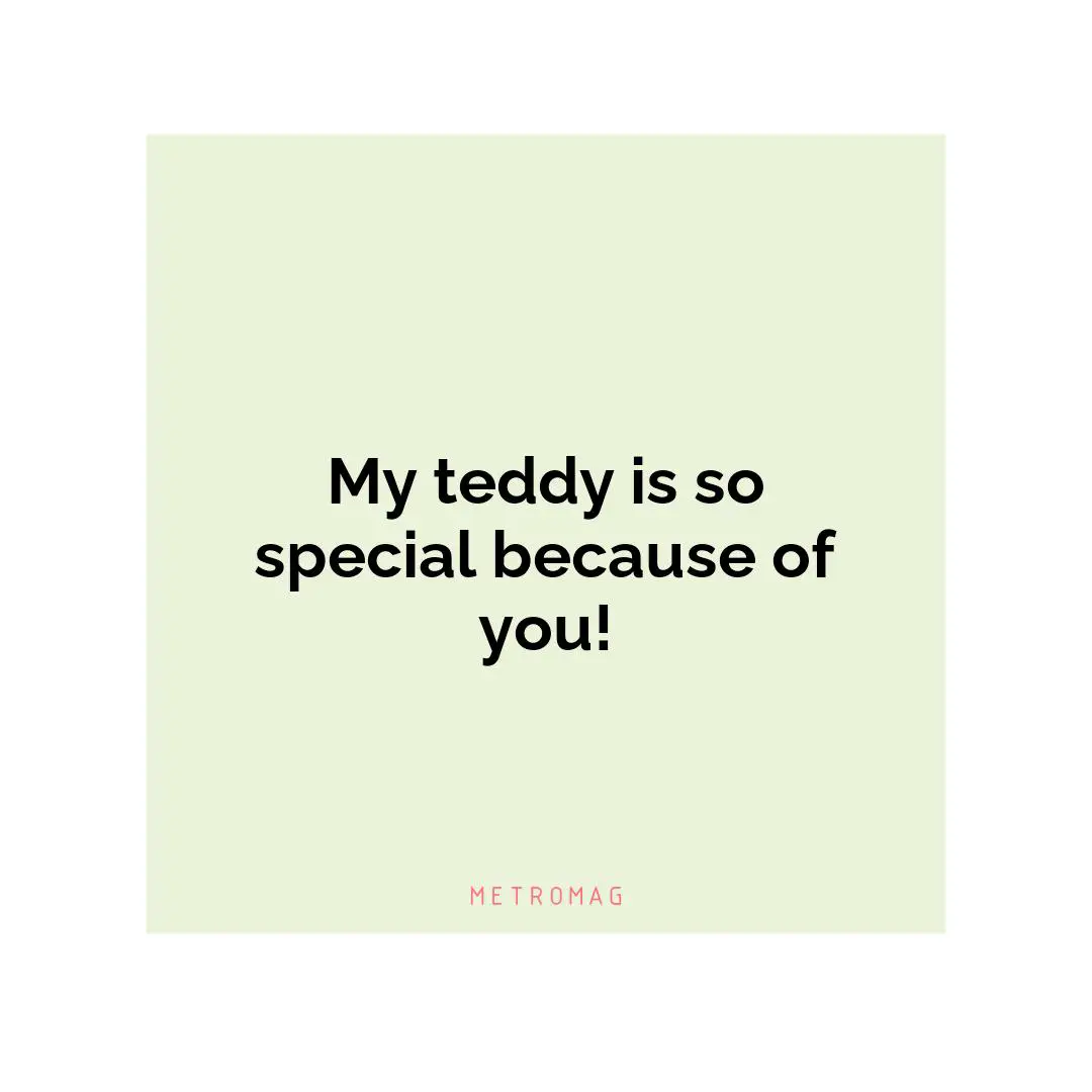 My teddy is so special because of you!