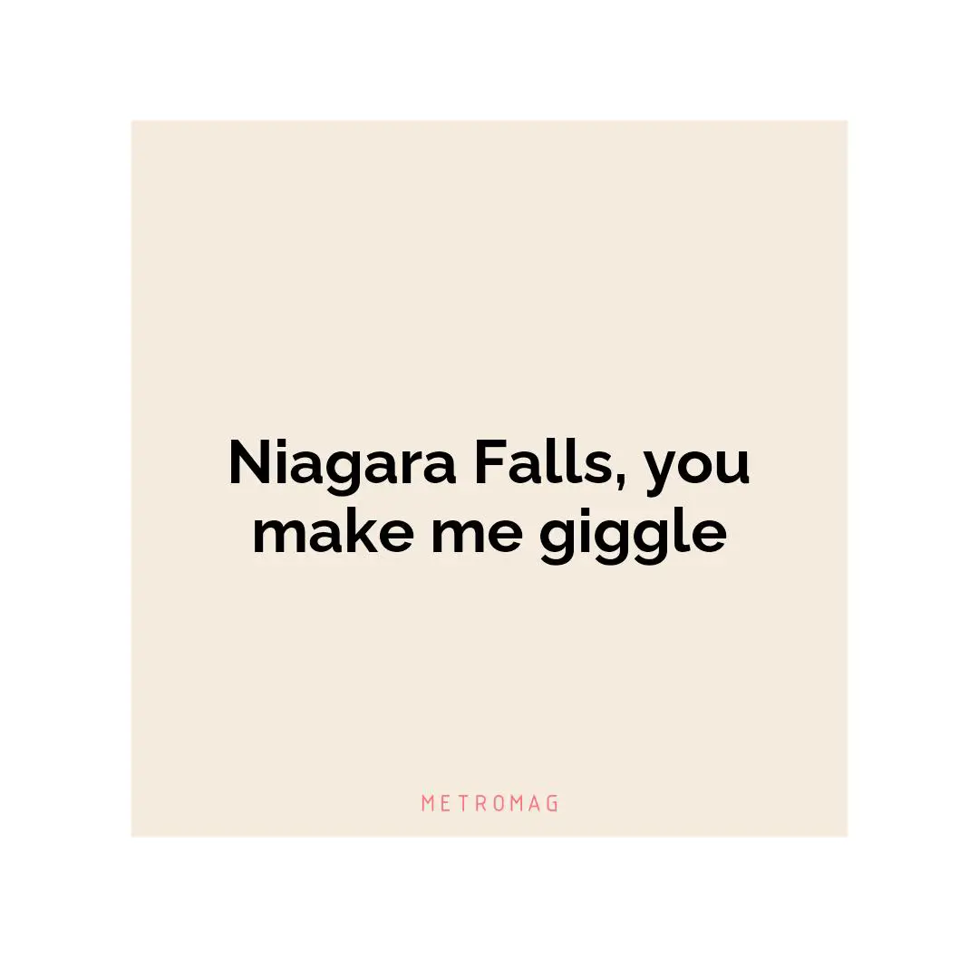 Niagara Falls, you make me giggle