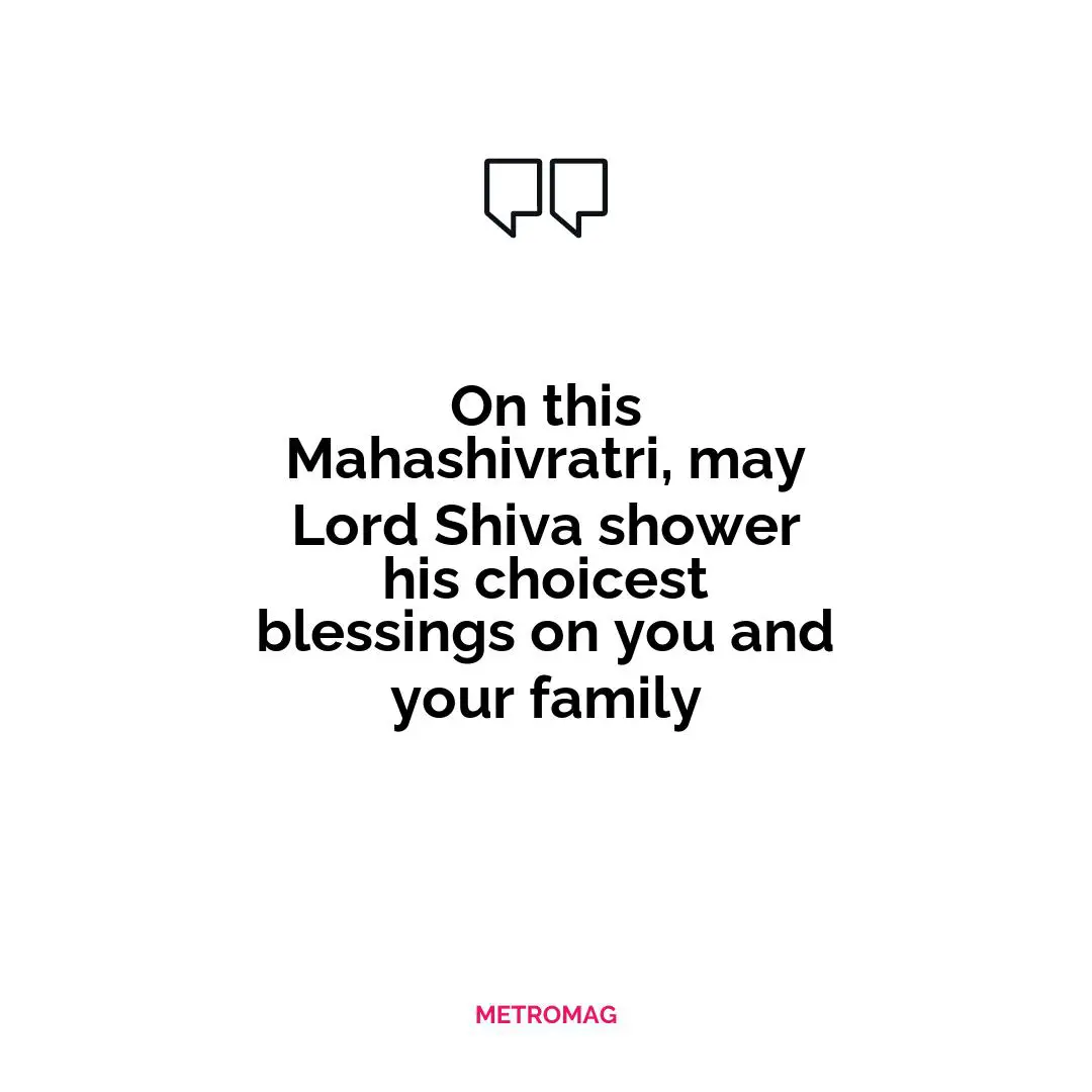 On this Mahashivratri, may Lord Shiva shower his choicest blessings on you and your family