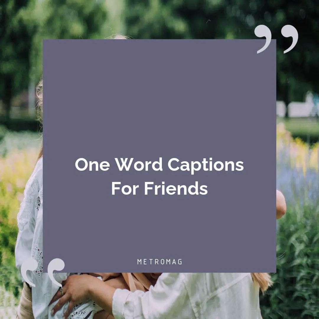 One Word Captions For Friends