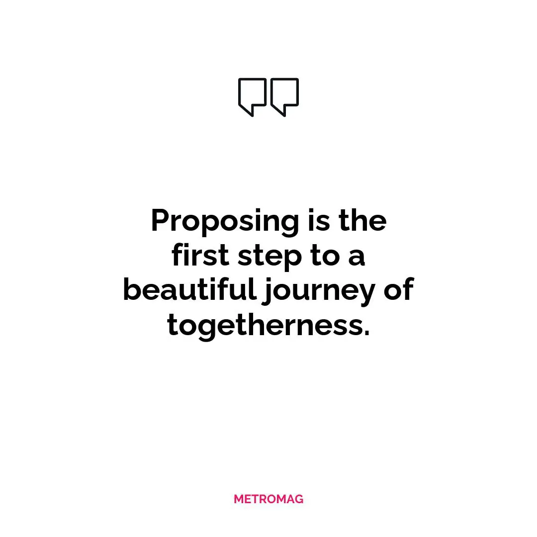 Proposing is the first step to a beautiful journey of togetherness.