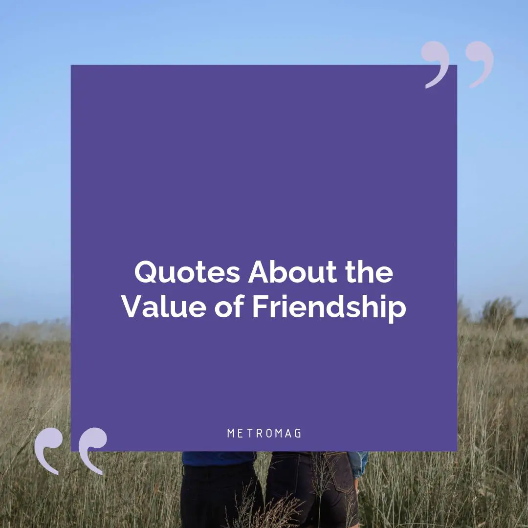 Quotes About the Value of Friendship
