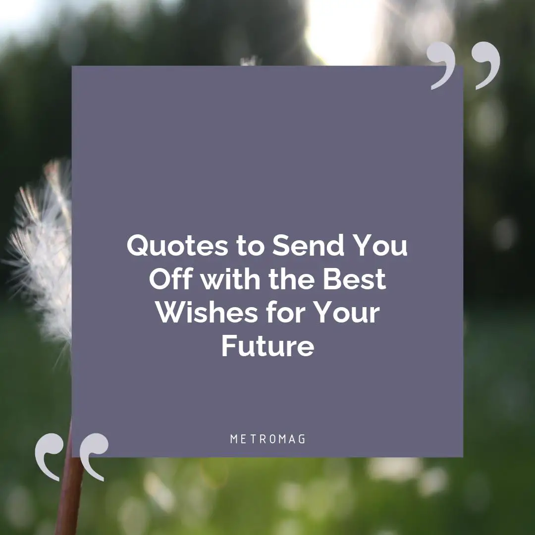 Quotes to Send You Off with the Best Wishes for Your Future