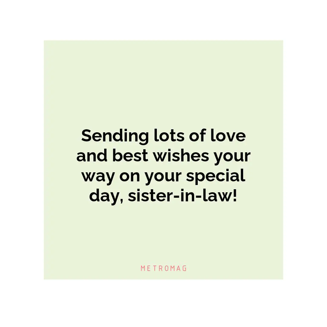 Sending lots of love and best wishes your way on your special day, sister-in-law!