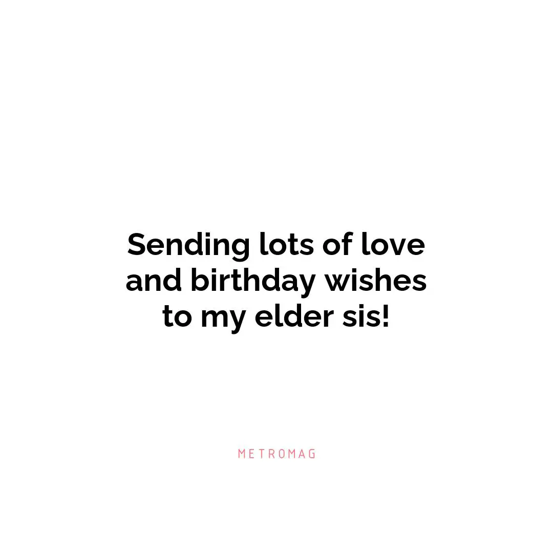 Sending lots of love and birthday wishes to my elder sis!