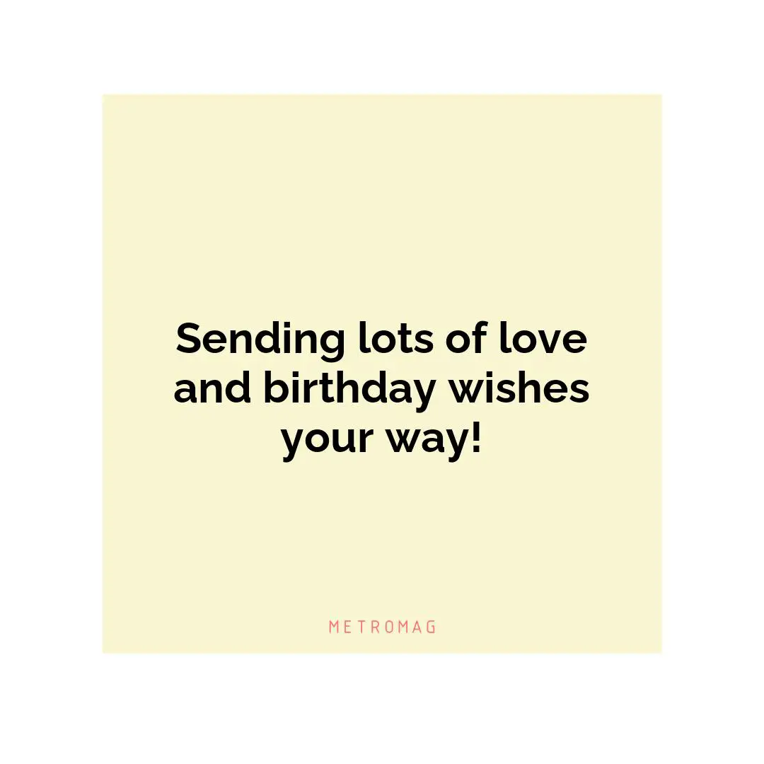 Sending lots of love and birthday wishes your way!